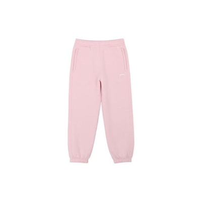 Pantaloni caldurosi Slazenger cu mansete pentru copii soft roz