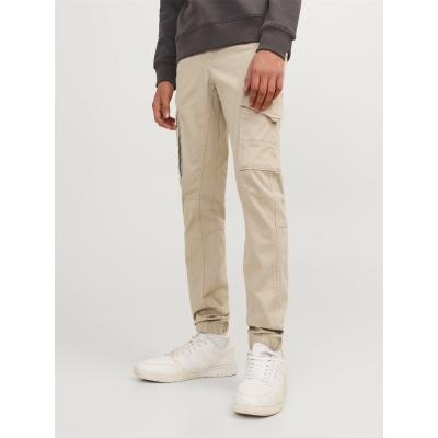 Pantaloni Cargo Jack and Jones Paul Flake Slim Stretch cu mansete pentru copii bej