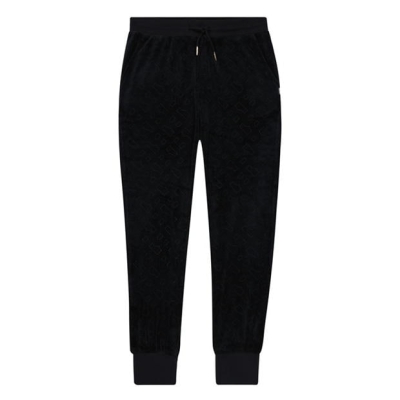 Pantaloni jogging Boss catifea Monogram Juniors negru 09b