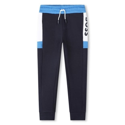 Pantaloni jogging Boss Colour-Block Logo Juniors bleumarin