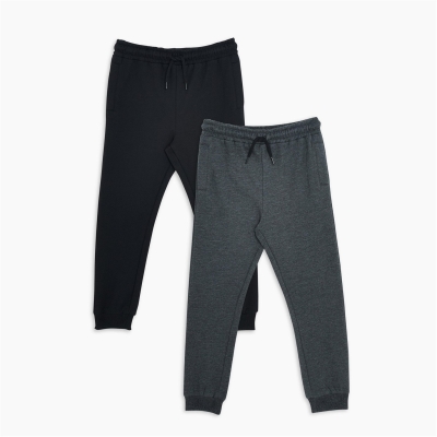 Pantaloni jogging Set 2 Studio Older pentru baieti negru gri carbune