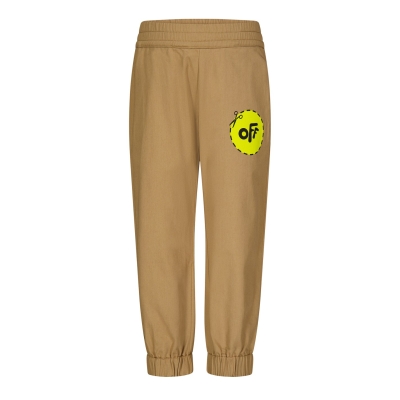 Pantaloni OFF alb Off Joggr copii bej multicolor