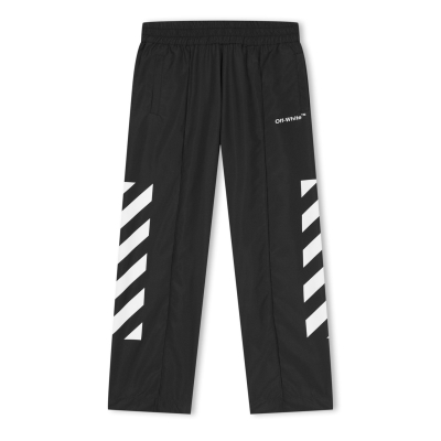 Pantaloni OFF alb Off Track copii negru