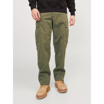 Pantaloni Panbraloni HARLOW CARGO Jack and Jones pudrat oliv