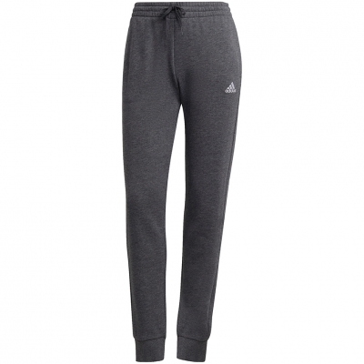 Pantaloni Adidas Essentials Slim conici cu mansete gri inchis HA0265 pentru femei