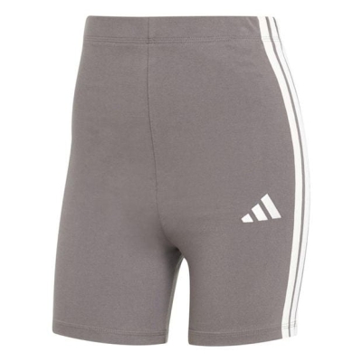 Pantaloni scurti adidas Essentials 3-Stripes Biker pentru femei gri stra alb