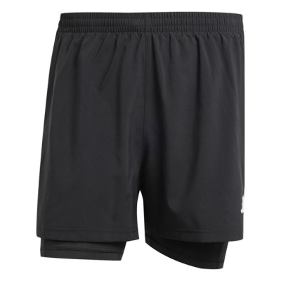 Pantaloni scurti adidas Own the Run 3-Stripes 2-in-1 pentru Barbati negru