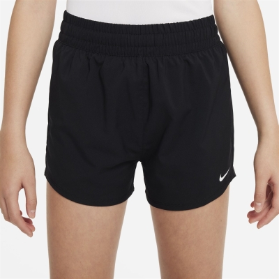 Pantaloni scurti antrenament Nike One Big () Dri-FIT talie inalta Woven pentru fete pentru Copii negru alb