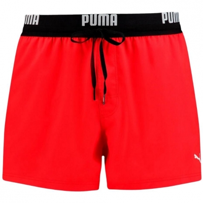 Pantaloni scurti de baie Puma Logo Short Lenght rosu 907659 02 barbati