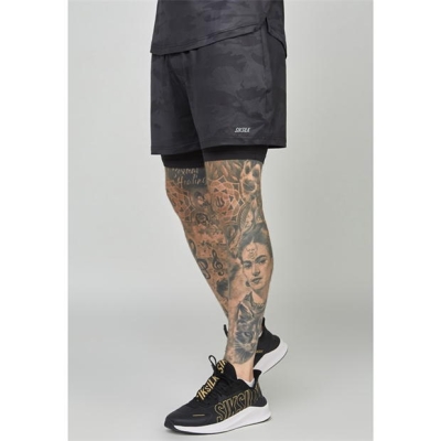 Pantaloni scurti SikSilk Dual pentru barbati camuflaj