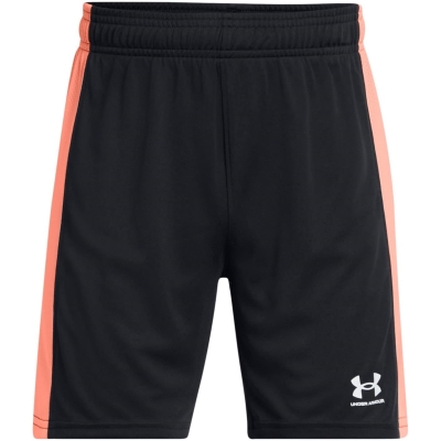 Pantaloni scurti Under ARMOUR UA Challenger tricot pentru baieti negru flr portocaliu