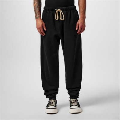 Pantaloni sport FEAR OF GOD ESSENTIALS conici Logo-Appliquéd bumbac-Blend Jersey jet negru