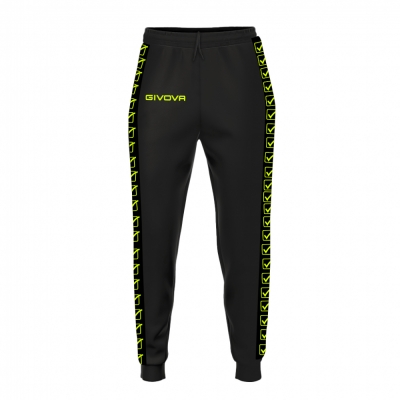 Pantaloni sport Tricot Band Givova negru galben fosforescent