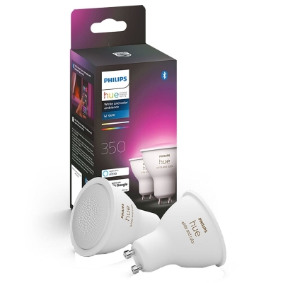 Philips Hue HueWCA 5.7W GU10 Smart Bulb 2P UK