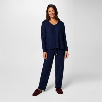 Pijamale Biba Biba Ribbed bleumarin