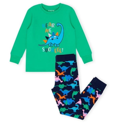 Pijamale Firetrap Dinosaur pentru baieti verde multicolor