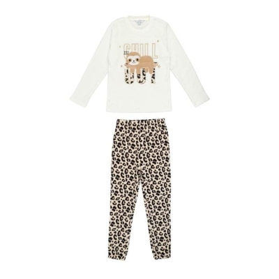 Pijamale Miso Sloth pentru fete crem