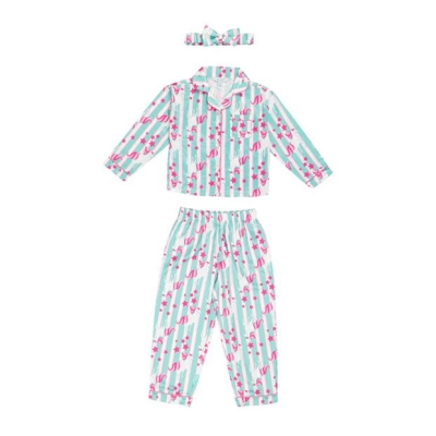 Pijamale Miso Unicorn Satin pentru fete verde roz