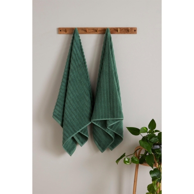 Prosop baie Homelife Super Soft Ribbed inchis verde