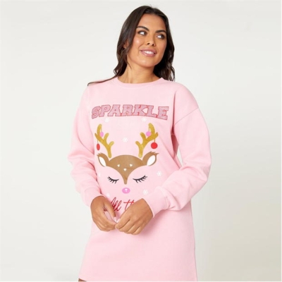 Pulover Rochie Be You Craciun Xmas roz