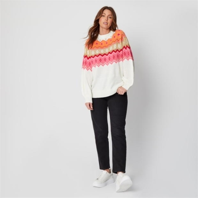 Pulovere Be You Bell Sleeve Fairisle roz