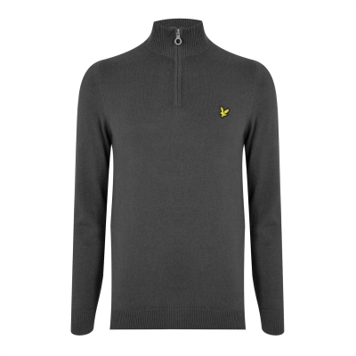 Pulovere Lyle and Scott Quarter-cu fermoar gri carbune