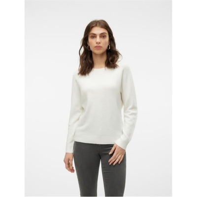 Pulovere Vero Moda tricot snow alb