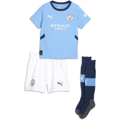 Kit Mini Puma Manchester City Acasa 2024 2025 pentru Bebelusi albastru