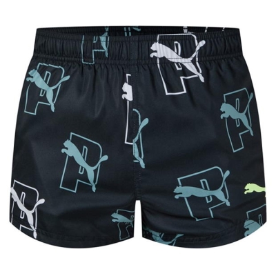 Pantaloni scurti inot Puma Logo pentru Barbati negru multicolor