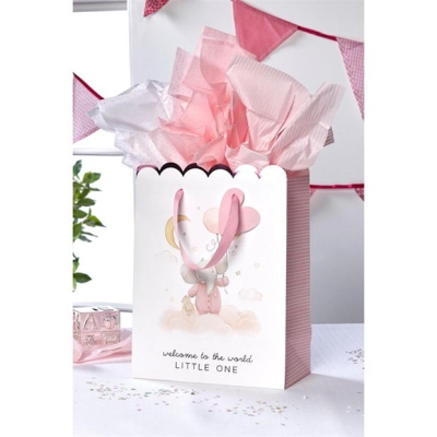 Pungi de cadou Studio Elephant Tissue Paper pentru Bebelusi roz