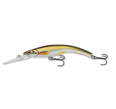 RAINBOW SMELT BAN BAIT 9,1CM 9G GOLD negru LIVE TARGET