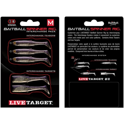 REZERVA MINNOW RIG SPINNERBAIT LARGE mov PEARL argintiu LIVE TARGET