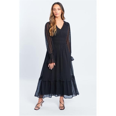 Rochie Be You Dobby Mid pentru femei negru