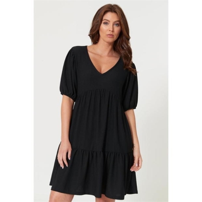 Rochie Be You Tiered Jersey negru