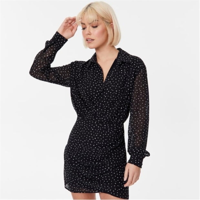 Rochie-camasa Jack Wills Draped negru spot