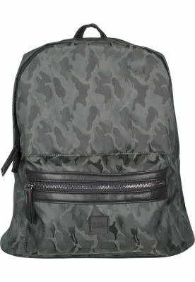 Rucsac Camo Jacquard inchis oliv Urban Classics camuflaj