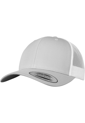 Sepci Retro Trucker doua culori argintiu alb Flexfit