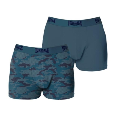 Set 2 boxeri barbati Lonsdale albastru camuflaj