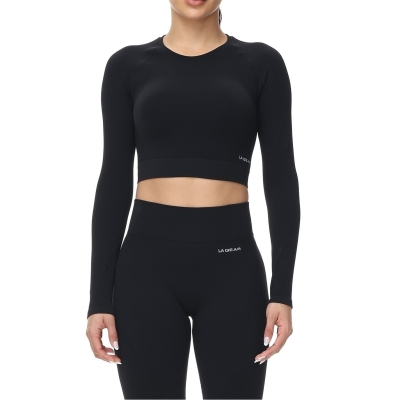 Set 2 LA Gear cu maneca lunga SL Crop negru