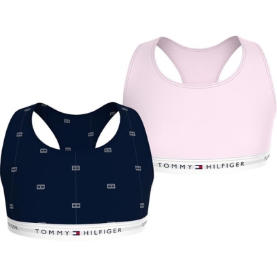 Set 2 Tommy Hilfiger Bralettes pentru copii bleumarin roz 0sm