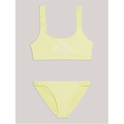 Set Costum de baie bikini Tommy Hilfiger Tommy Lgo copii galben tuplie