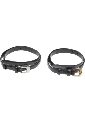 Set de 2 Curea Chunky Buckle Slim negru silver+black Urban Classics argintiu auriu