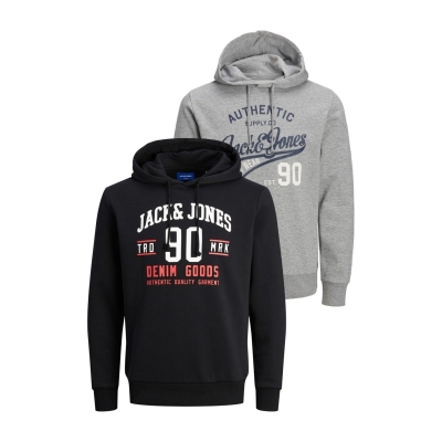 Set de 2 Hanorac Jack and Jones Ethan gri negru