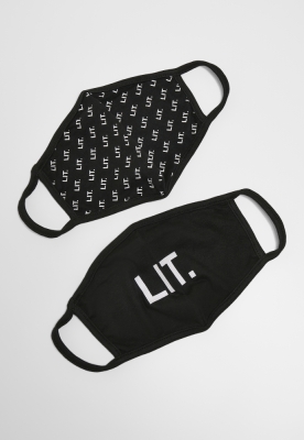 Set de 2 LIT bumbac Face Mask negru Mister Tee