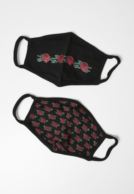 Set de 2 Roses Face Mask negru Mister Tee