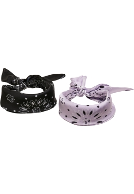 Set de 2 Satin Bandana negru lila Urban Classics