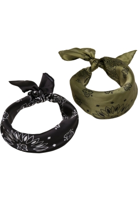 Set de 2 Satin Bandana negru oliv Urban Classics