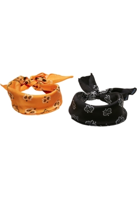 Set de 2 Satin Bandana negru portocaliu Urban Classics