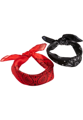 Set de 2 Satin Bandana negru rosu Urban Classics