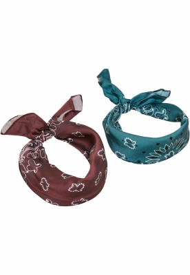 Set de 2 Satin Bandana rosu bleu Urban Classics